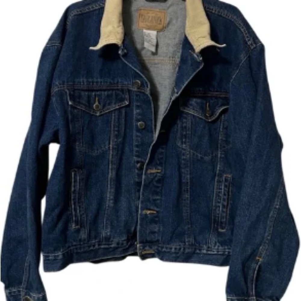 Classic Denim Jacket with Tan Collar